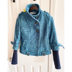 Etam navy wool pea coat for women's XS size